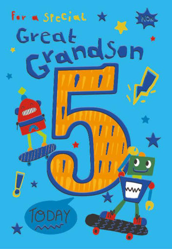 Picture of FOR A WONDERFUL GRANDSON 5 TODAY CARD